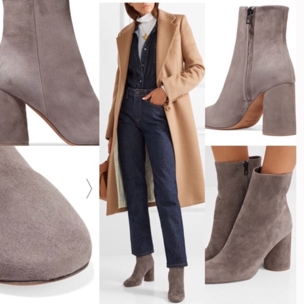 Vince Ridley Grey Suede Ankle Boots‎ Size 7.5